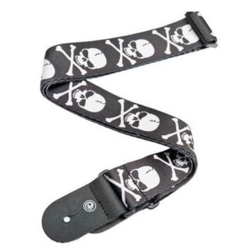 D'Addario 50H01 Tracolla chitarra Skull and Cross Bone 5cm