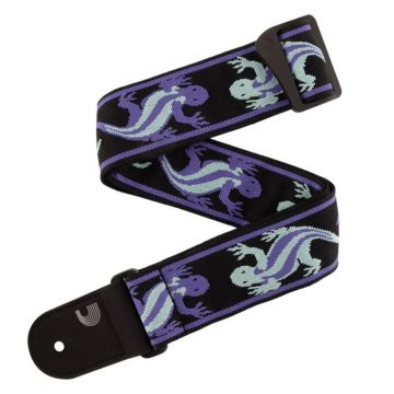 D'Addario 50PW02 Tracolla chitarra vintage Lizards Green/Blue 5cm