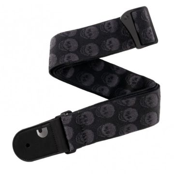 D'Addario 50TB00 Tracolla chitarra Skulls Black 5cm D'Addario 50TB00 Tracolla chitarra Skulls Black 5cm