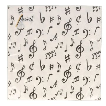 Tovaglioli con note Musicali conf.20 pz Musikboutique Tovaglioli con note Musicali conf.20 pz Musikboutique