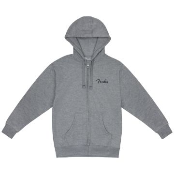 Felpa Fender Spaghetti Small Logo Zip Front Hoodie Athletic Gray S Felpa Fender Spaghetti Small Logo Zip Front Hoodie Athletic Gray S