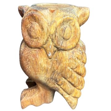 Richiamo Gufo in legno intagliato H 7,5cm