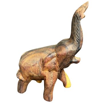 Richiamo Elefante in Legno Intagliato 10cm