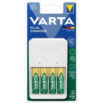 Varta Plug Charger e blister 4 AA Caricatore 