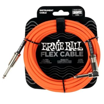 Ernie Ball Cavo Jack/Jack angolare 6,10 mt Flex Cable orange Ernie Ball Cavo Jack/Jack angolare 6,10 mt Flex Cable orange