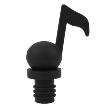Tappo per bottiglia a forma di croma in silicone nero