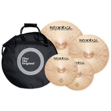 3 Traditional Hi-hat 14'',Crash 16'',  Ride 20' Set Piatti Istanbul Agop con borsa