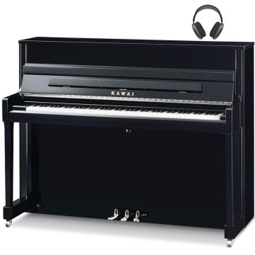 Kawai K200 ATX4 nero lucido h 114cm. finiture cromatate