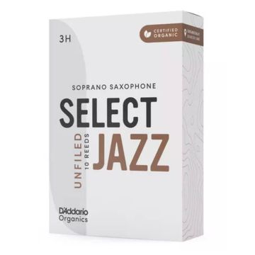 Ance Sax Soprano D'Addario Organics Select Jazz Unfiled n.3 Hard 10pz