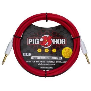 Pig Hog Cavo jack/jack 3 mt Hex Silent plug candy apple red