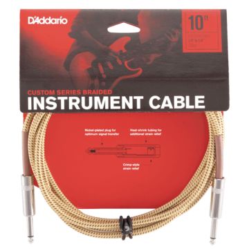 D'Addario PW-BG-10TW Cavo jack/jack 3 mt Custom tweed D'Addario PW-BG-10TW Cavo jack/jack 3 mt Custom tweed