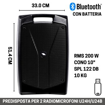 Box bluetooth Proel V10FREE mp3 10" 400w 