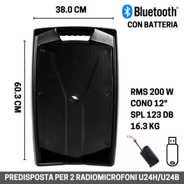 Box bluetooth Proel V12FREE mp3 12" 400w Box bluetooth Proel V12FREE mp3 12" 400w